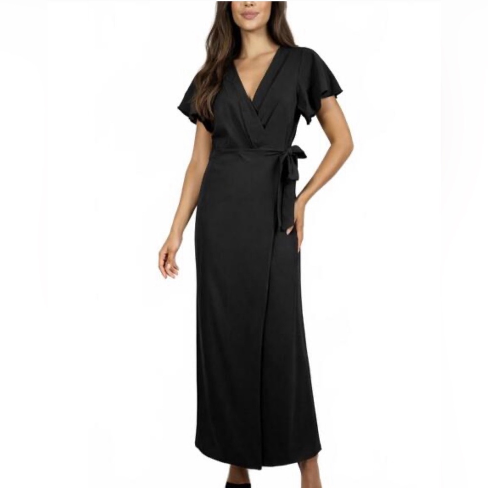 Halara Women’s Black Short Sleeve Wide Leg Wrap Jumpsuit Sz XL - Picture 16 of 16